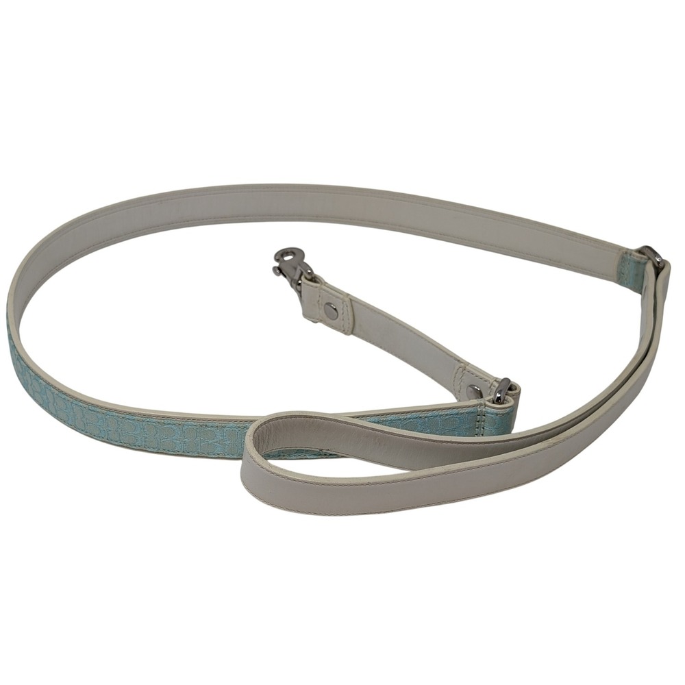 Vintage Y2K Coach Dog Leash Signature C Print Blue Leather 4005 Large RARE